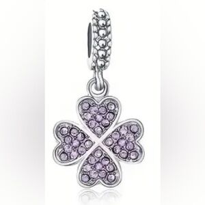 Lucky Purple Clover Bracelet Charm